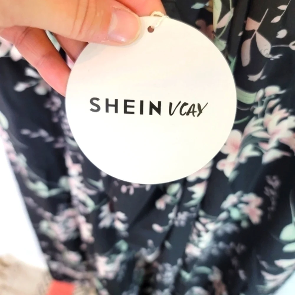 SHEIN CURVE VCAY FLORAL RACER BACK MAXI DRESS, SZ 4X